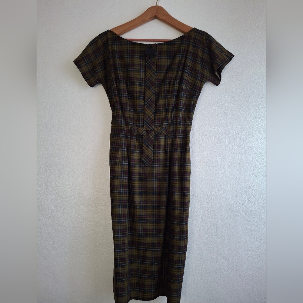 Vintage 1950s Plaid Women's Dress - image 1